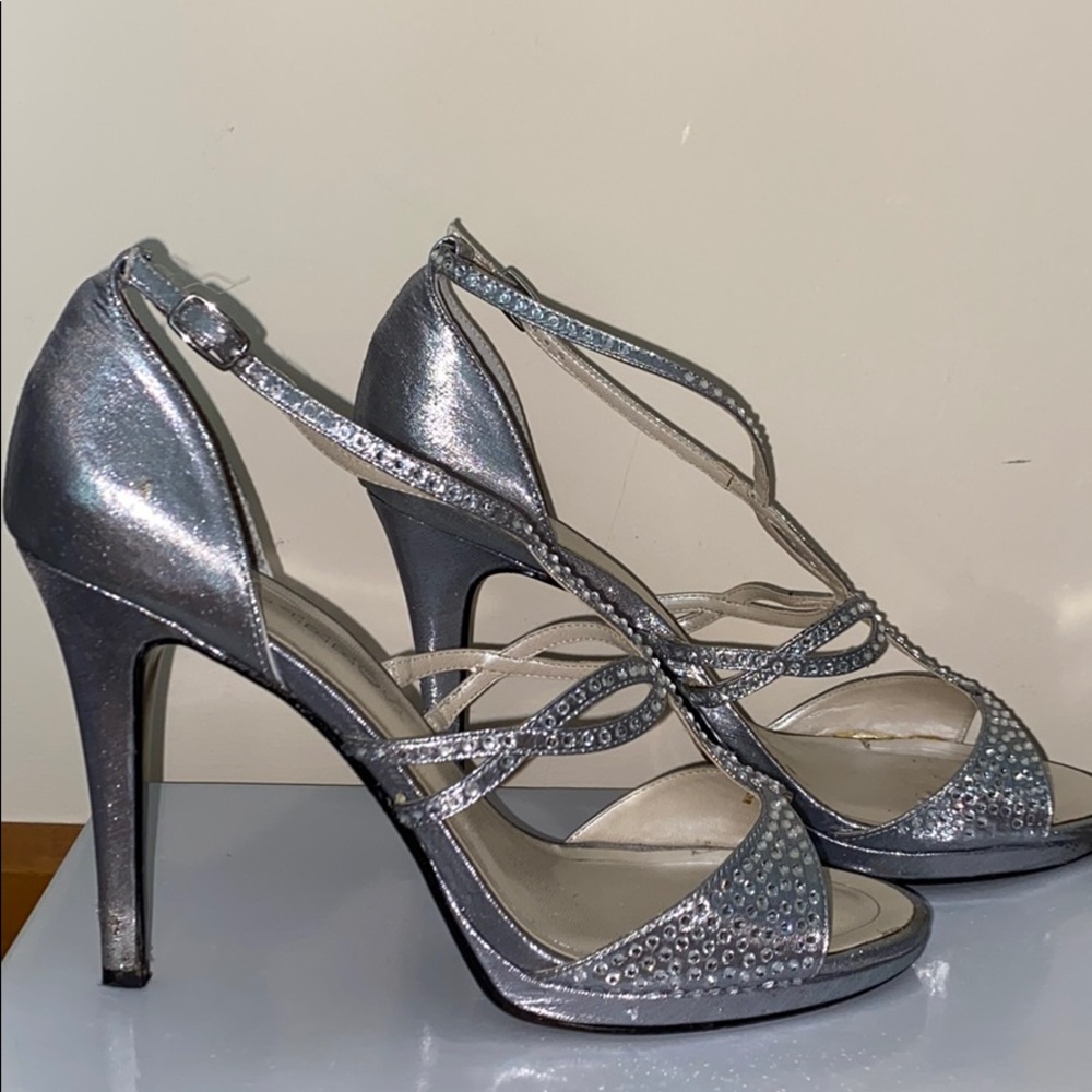 Caparros Silver Sandal Heels